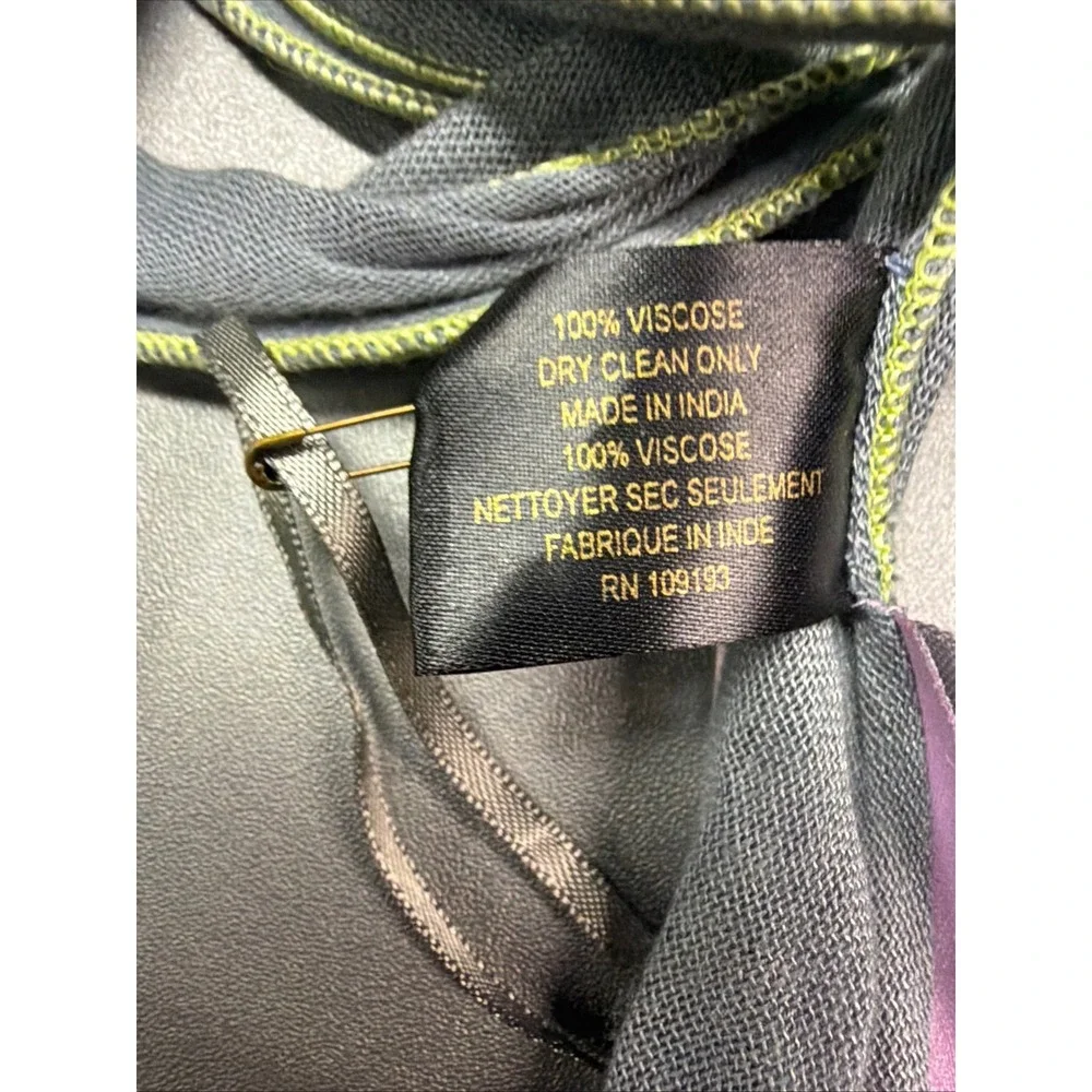 Powder Ruffle Scarf Grey Lime Green Lettuce Edge Viscose Textured Accessory NWT
